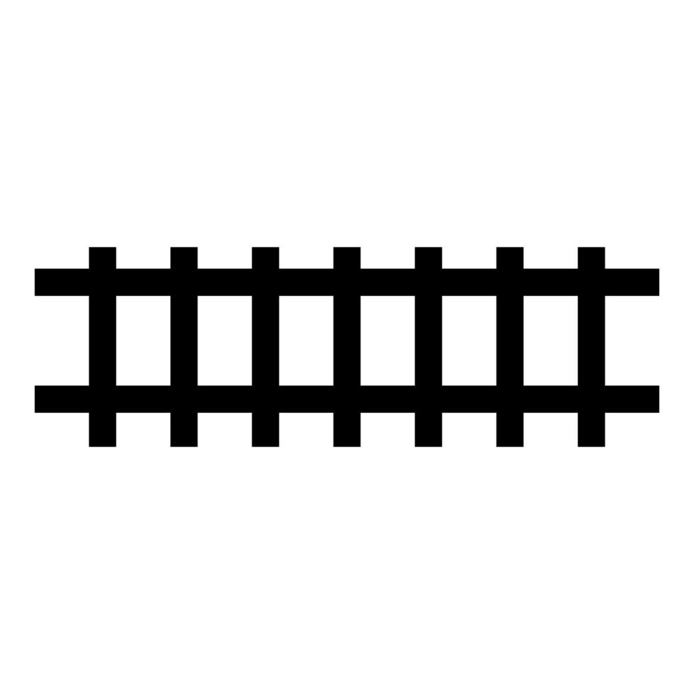 carril rieles ferrocarril vía de tren icono color negro vector ilustración imagen estilo plano