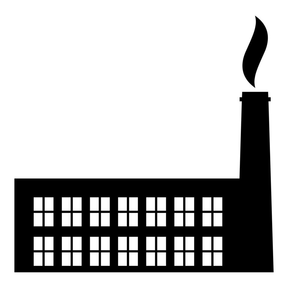 planta fábrica icono color negro vector ilustración imagen estilo plano