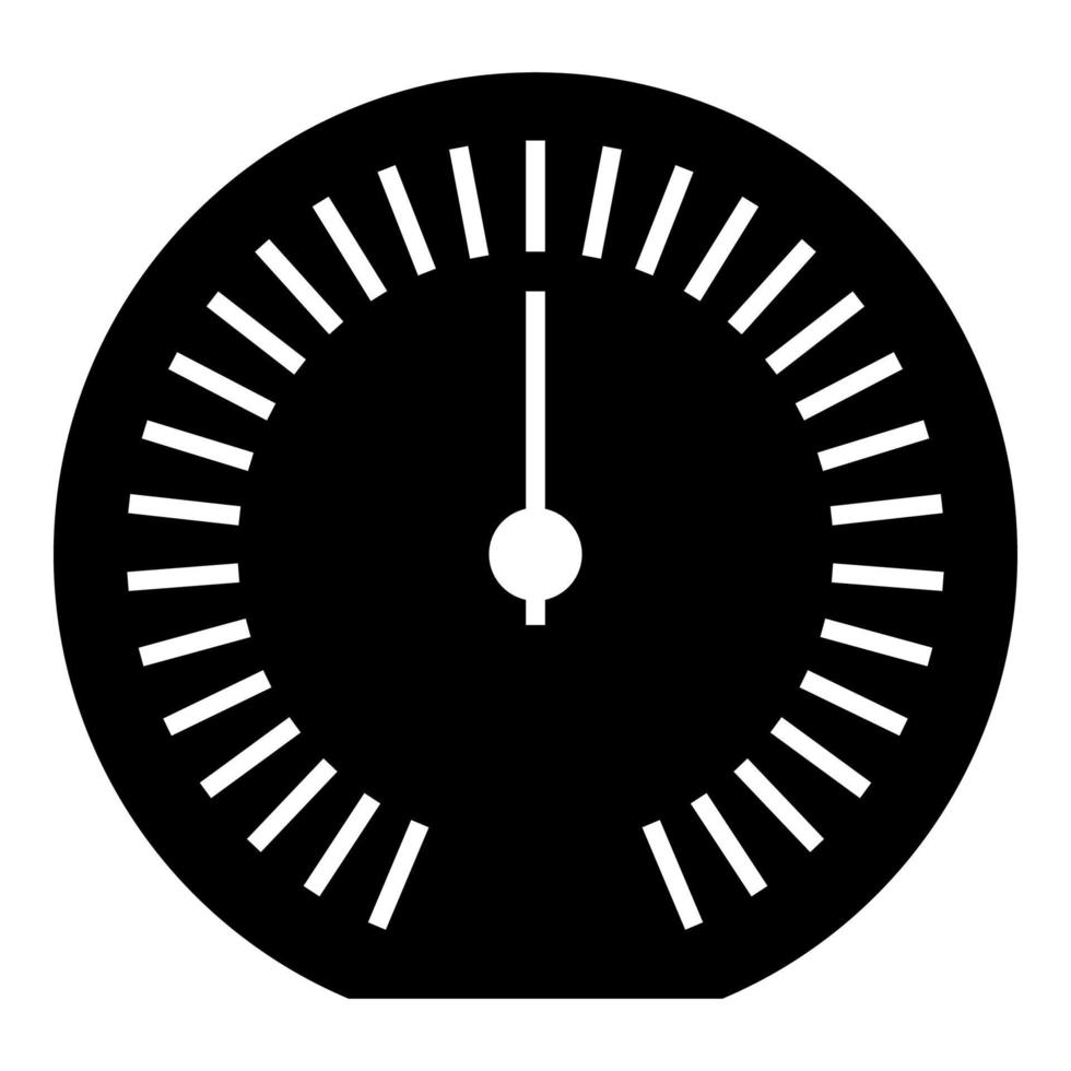 velocímetro cuentakilómetros contador de velocidad icono de color negro vector ilustración imagen estilo plano
