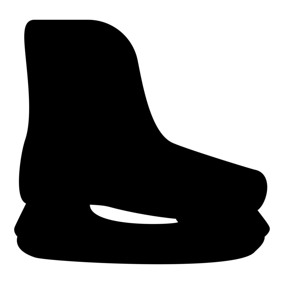 patinaje sobre hielo deporte bota de hockey patines de hielo equipo de pista de invierno calzado icono color negro vector ilustración imagen estilo plano