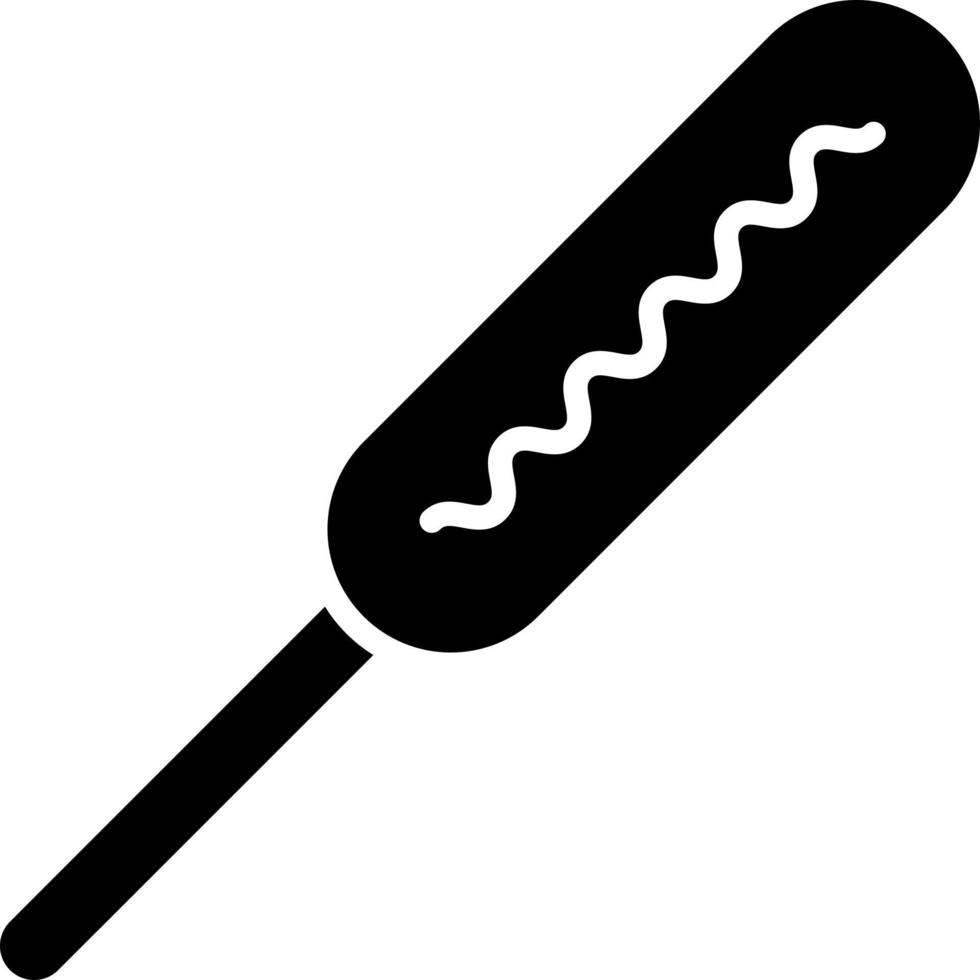 Corn Dog Glyph Icon Food Vector