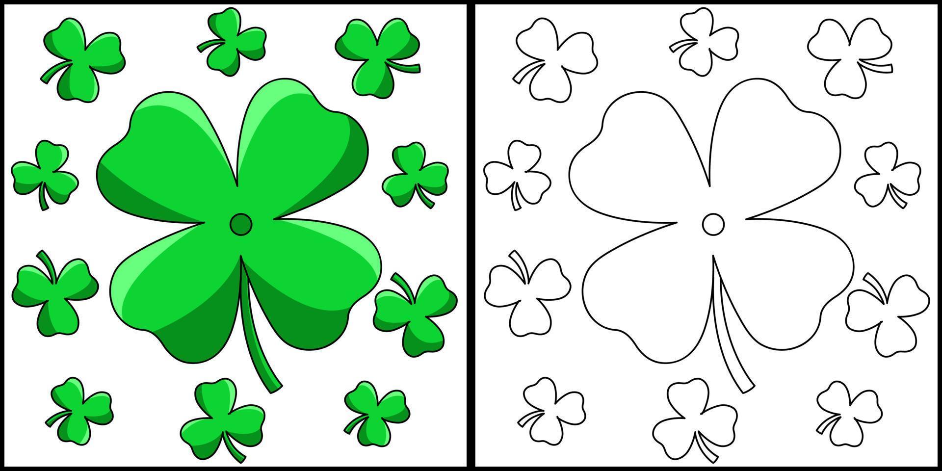 Saint Patricks Day Shamrock Coloring Page Vector