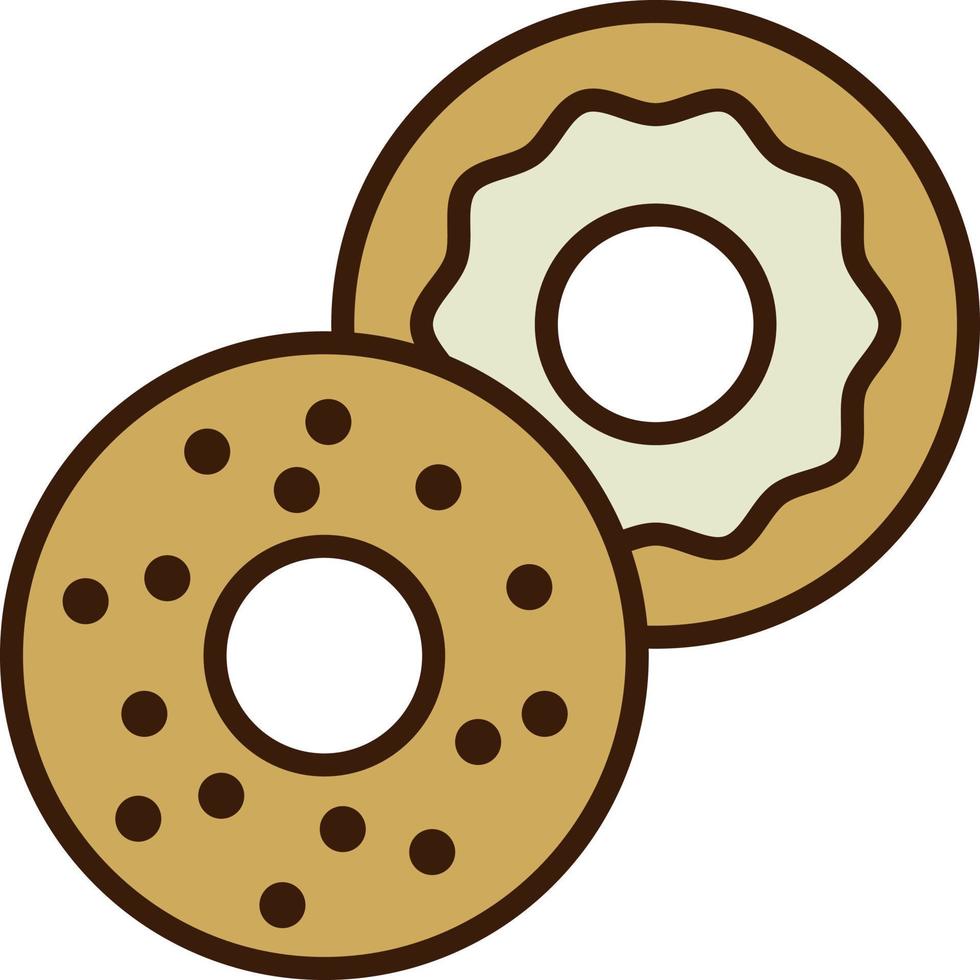 vector de icono de contorno lleno de bagel