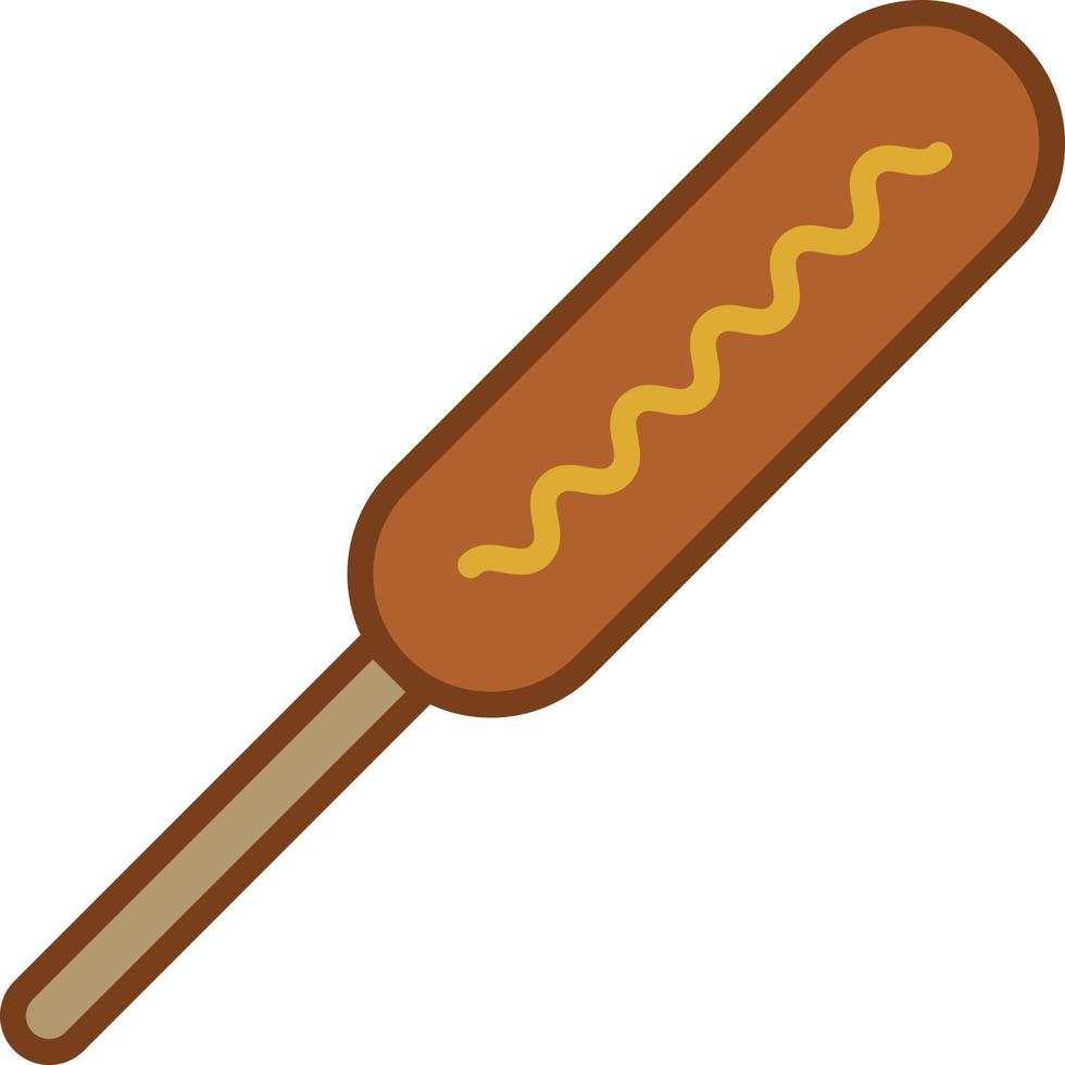 Corn Dog Filled Outline Icon Vector