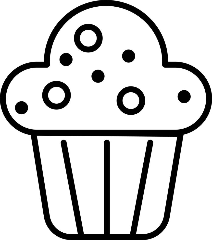 Muffin Outline Icon Food Vector