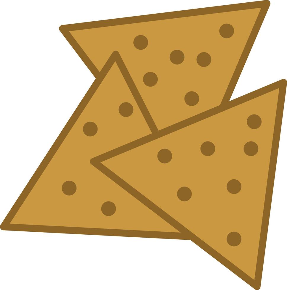 vector de icono de contorno lleno de chips de tortilla
