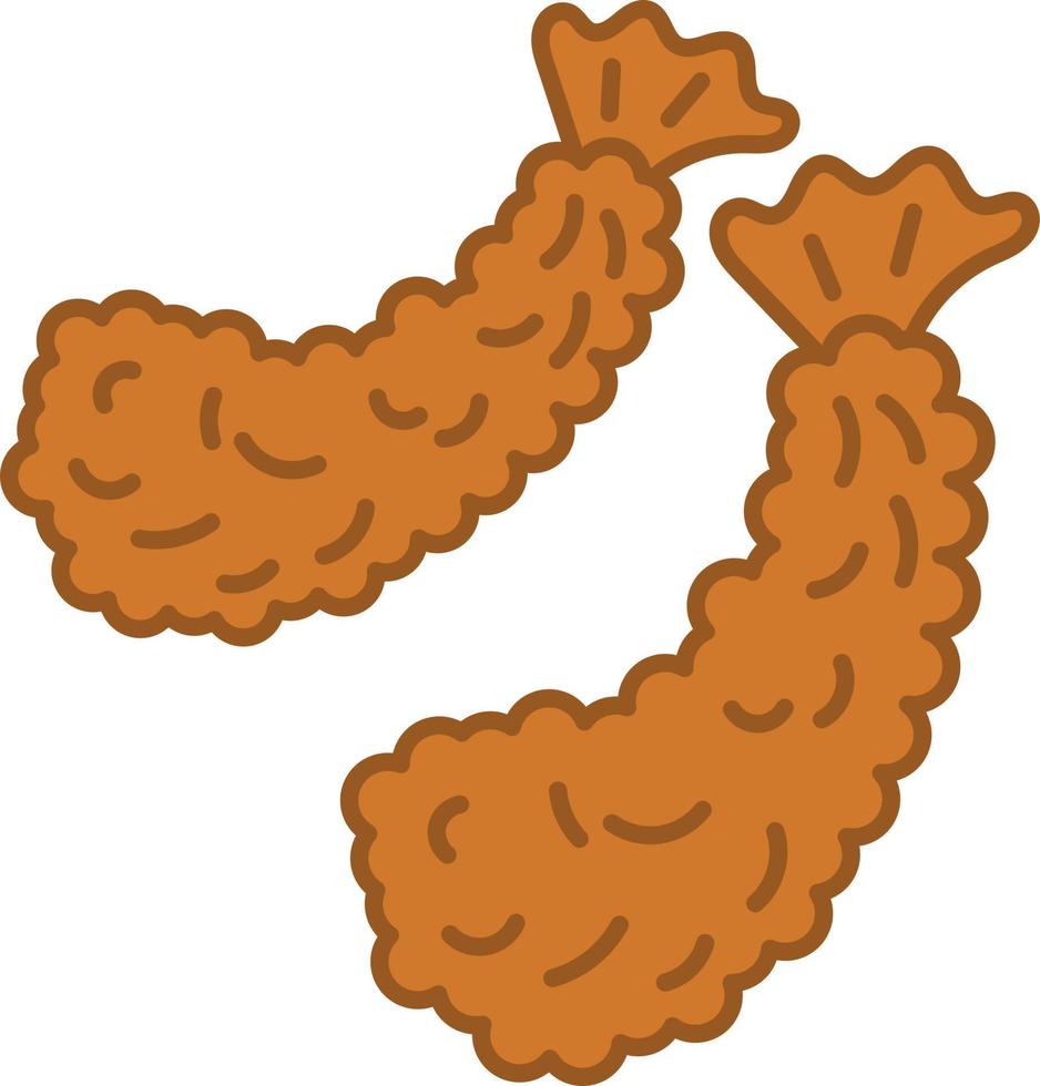 vector de icono de contorno lleno de tempura