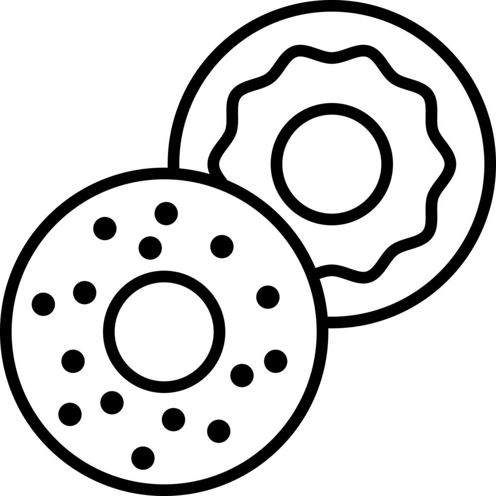 vector de comida de icono de contorno de bagel