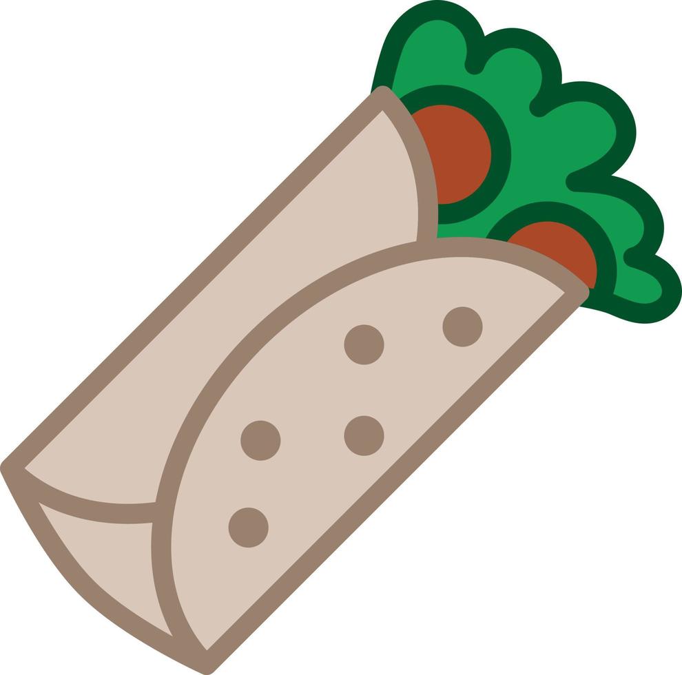 vector de icono de contorno lleno de burrito