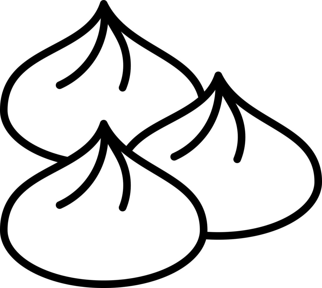 Dumpling Outline Icon Food Vector