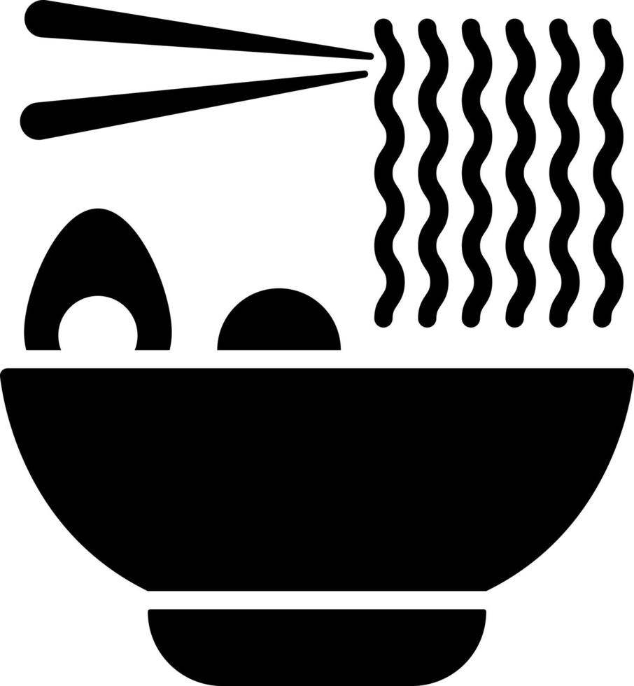 Ramen Glyph Icon Food Vector