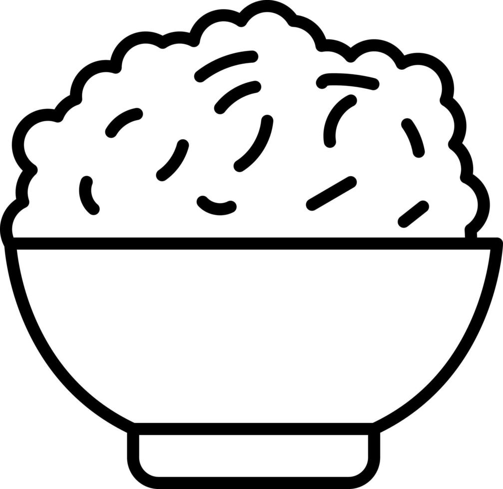 Rice Outline Icon Food Vector
