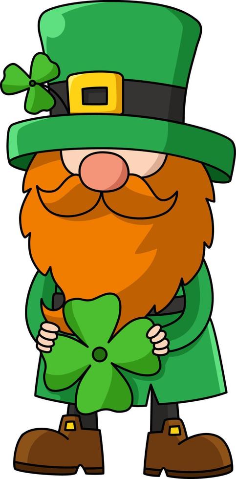 vector de dibujos animados de gnomo del día de san patricio