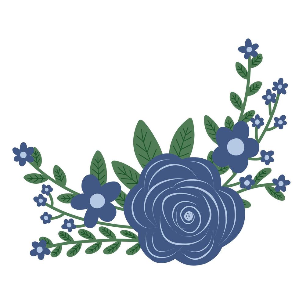 Flower bouquet element for wedding invitation vector
