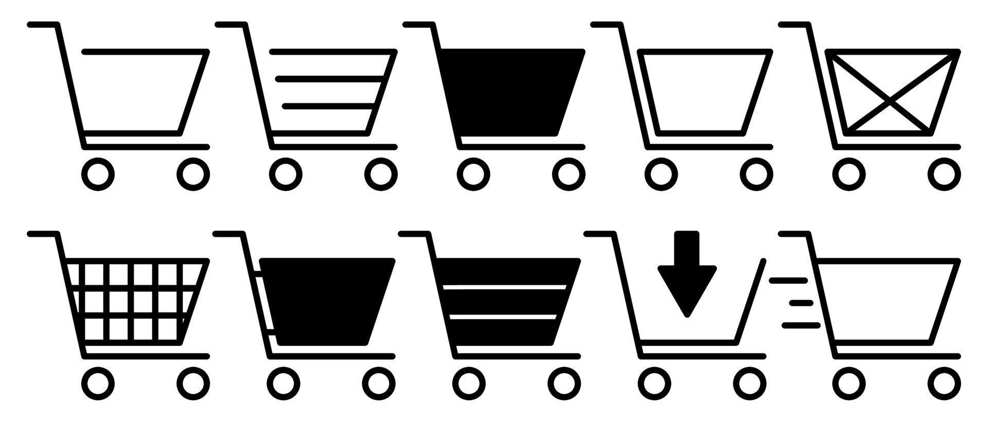 Shopping cart icon set vector