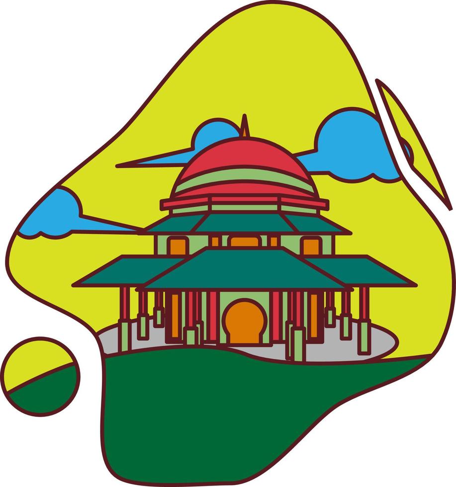 full color mosque vector design