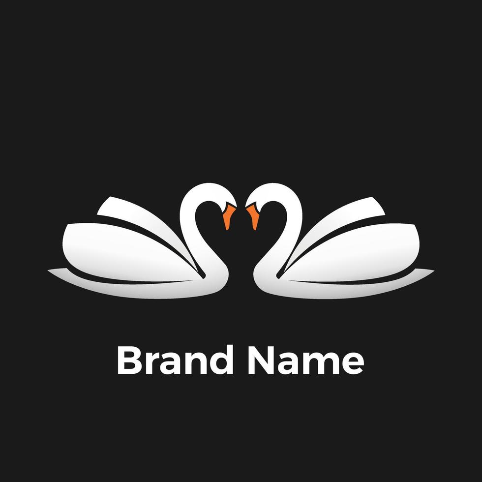 logotipo de cisne gemelo vector