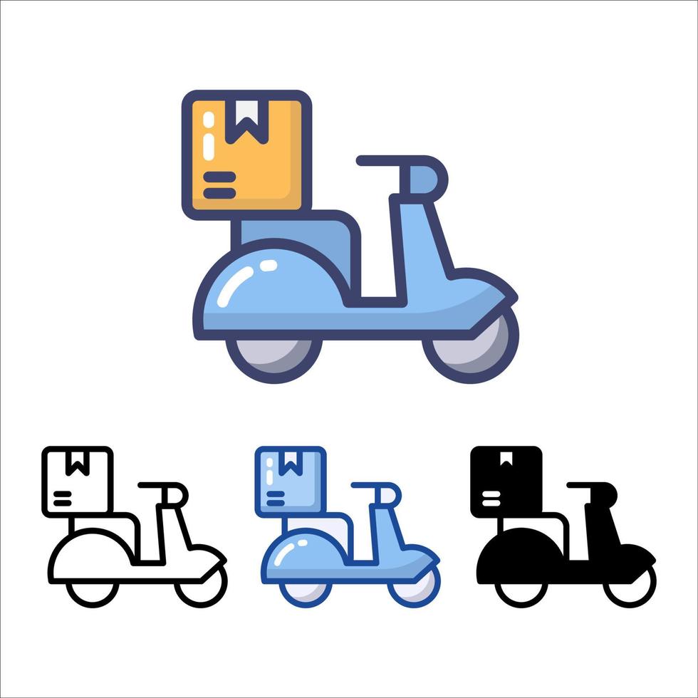 Shipping fast delivery motorcycle icon symbol, Pictogram flat design for apps and websites, Track and trace processing status, Isolated on white background, Vector illustration