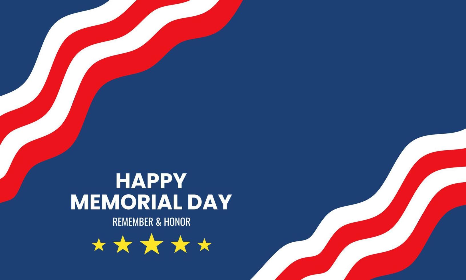 Memorial day background template for social media and poster. Remember and honor. with american flag vector