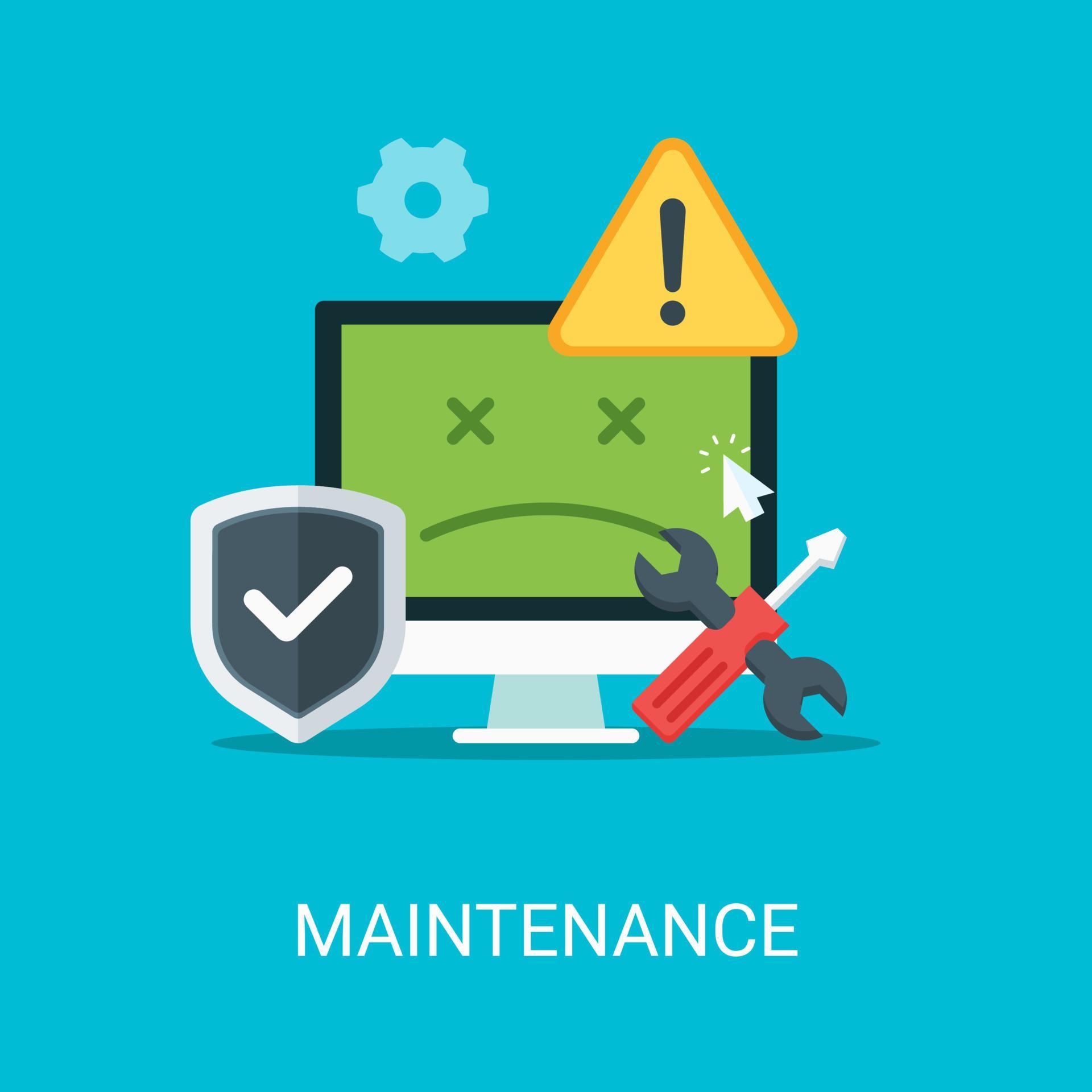 Maintenance vector illustration concept in flat style. Suitable for web banners, social media