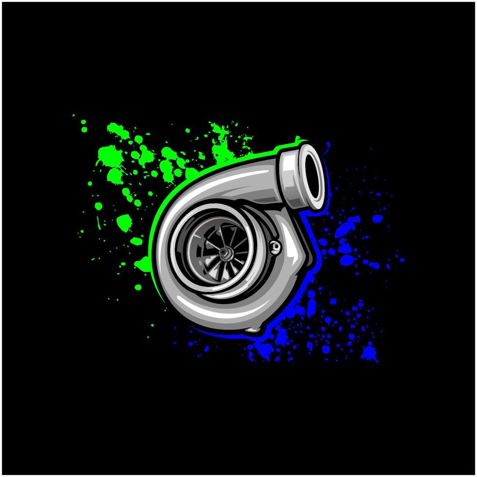 Turbo Performance Automotive Designs In Black Background vector