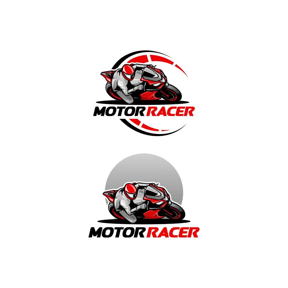 set of motorcycle - motor race illustration logo vector