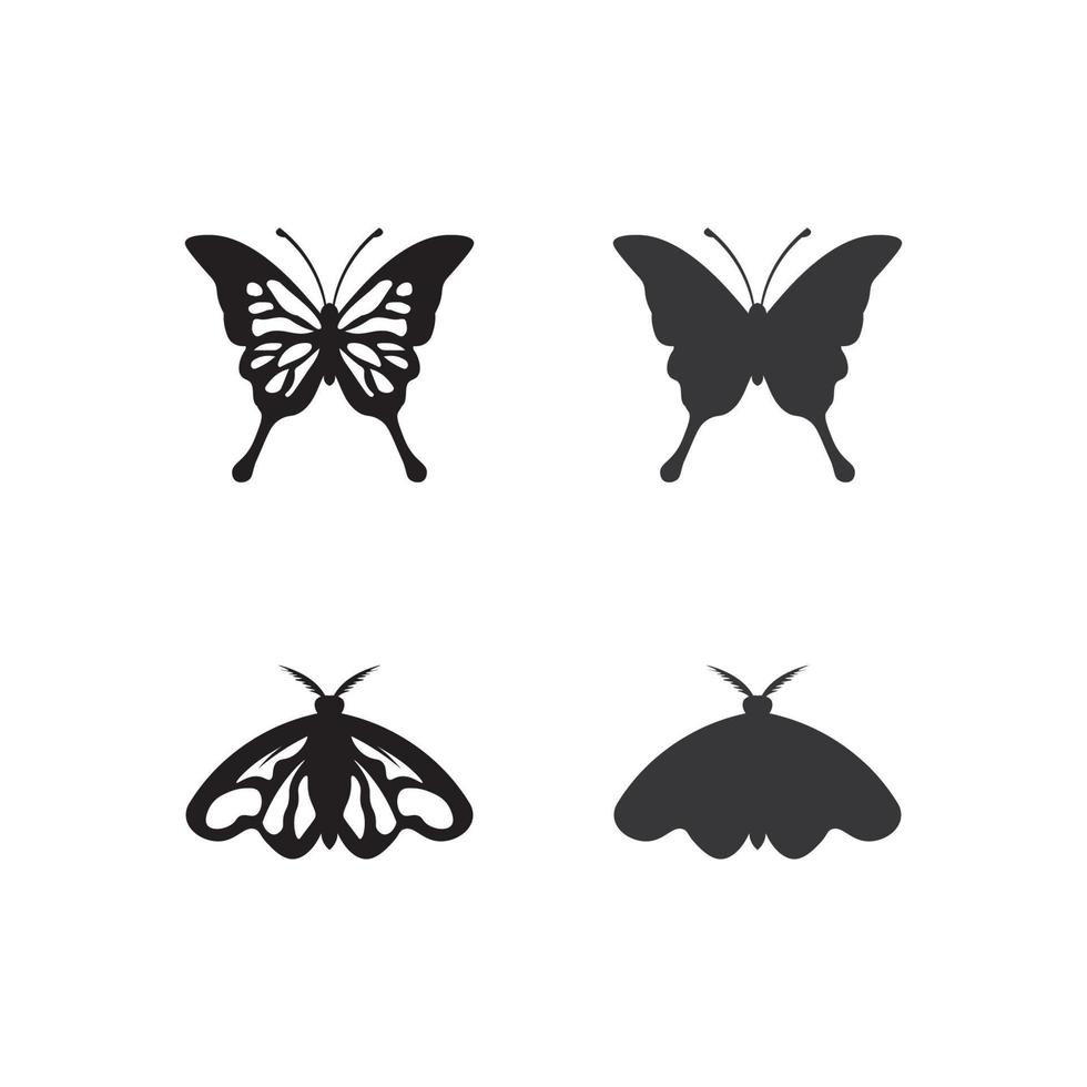 logotipo de diseño de mariposa y animal insecto conceptual simple, colorido icono. logo. ilustración vectorial vector