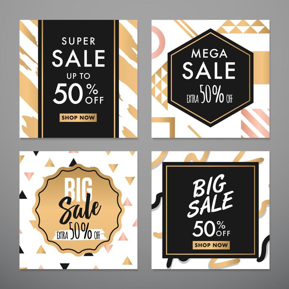 Set of Sale banner template design template vector