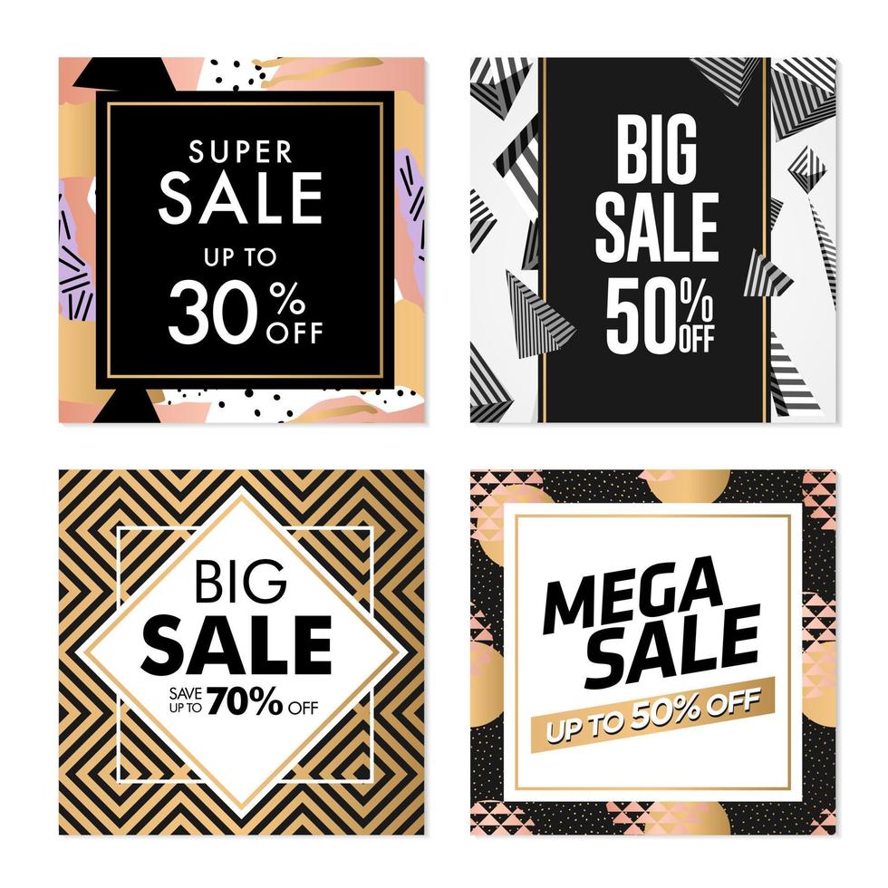 Set of Sale banner template design template vector
