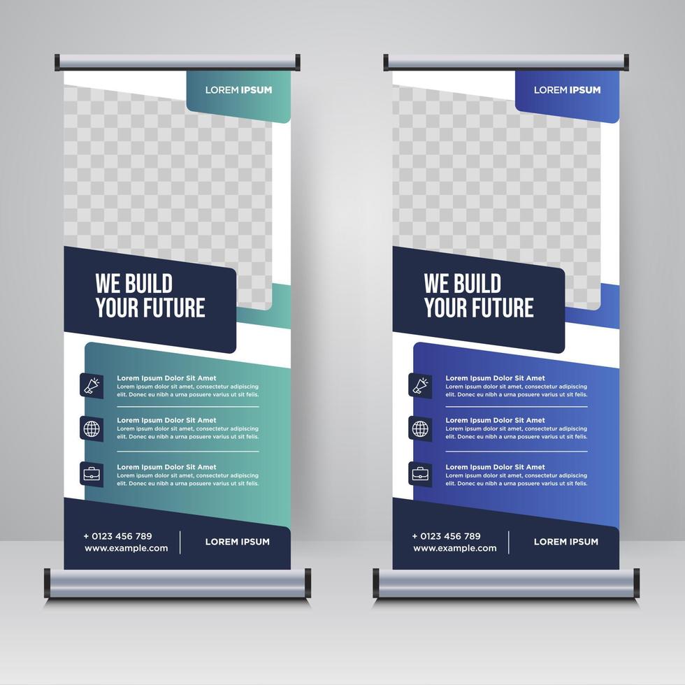 Corporate rollup or X banner design template vector