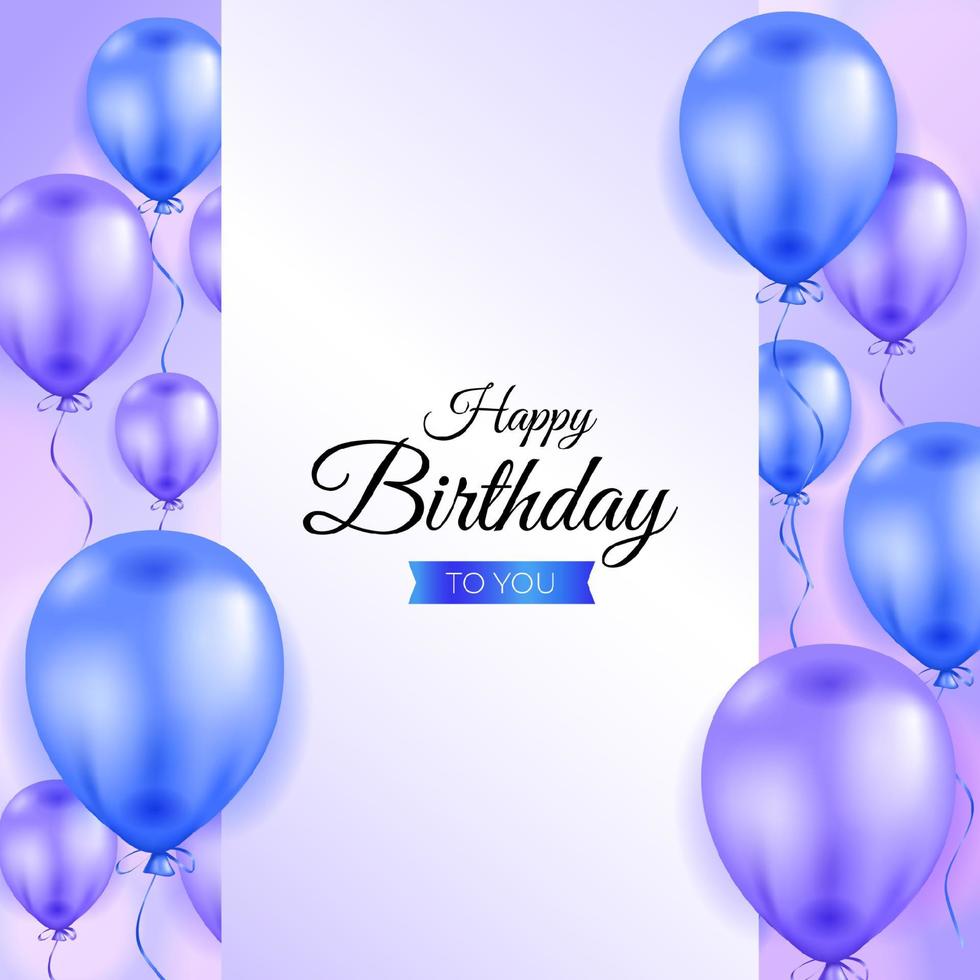 Happy birthday background design with realistic balloons vector