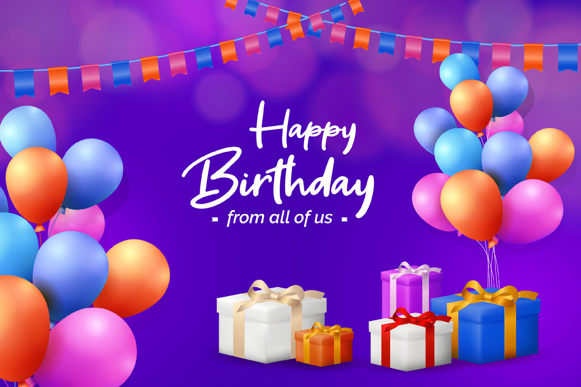 Happy birthday background design with realistic balloons 5724137 Vector Art  at Vecteezy