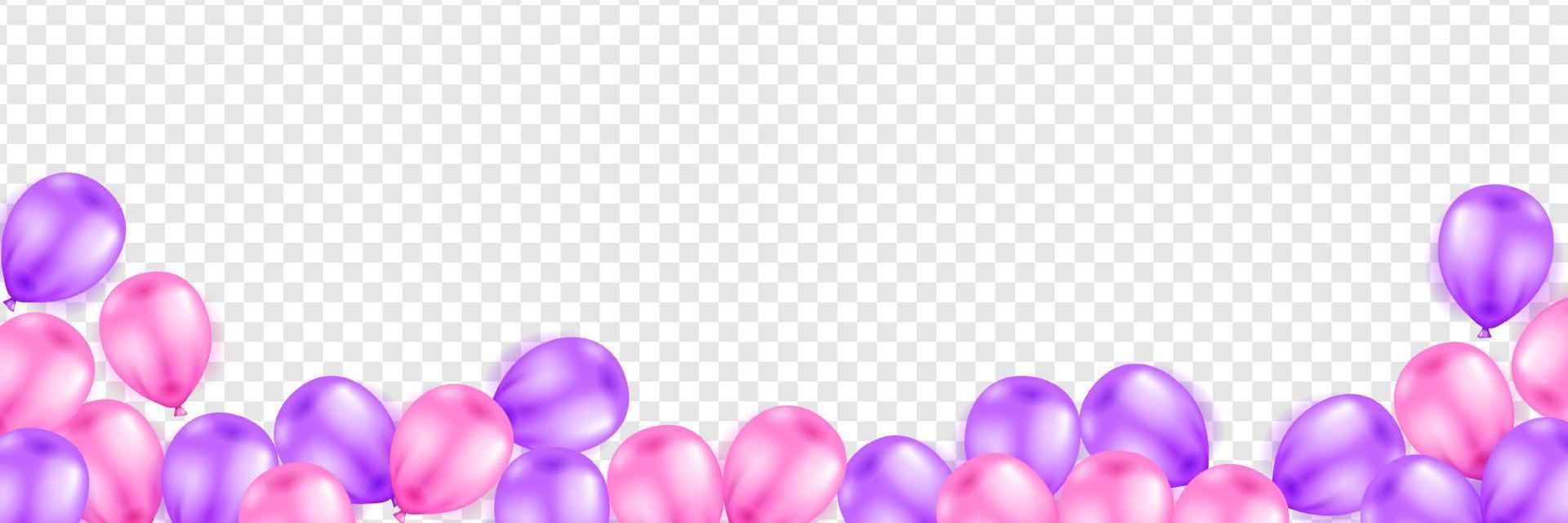 diseño de fondo de feliz cumpleaños con globos realistas vector