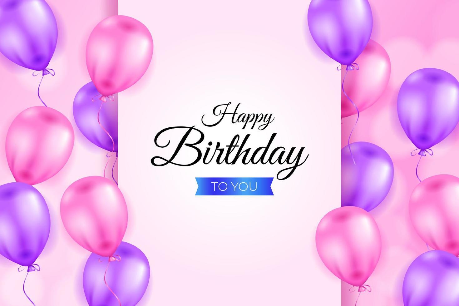 Happy birthday background design with realistic balloons vector