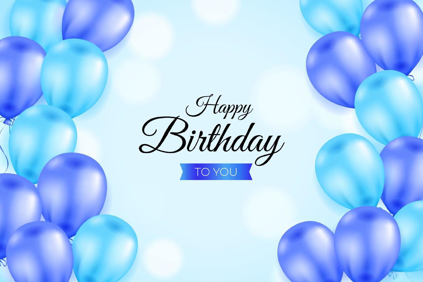 Happy birthday background design with realistic balloons vector