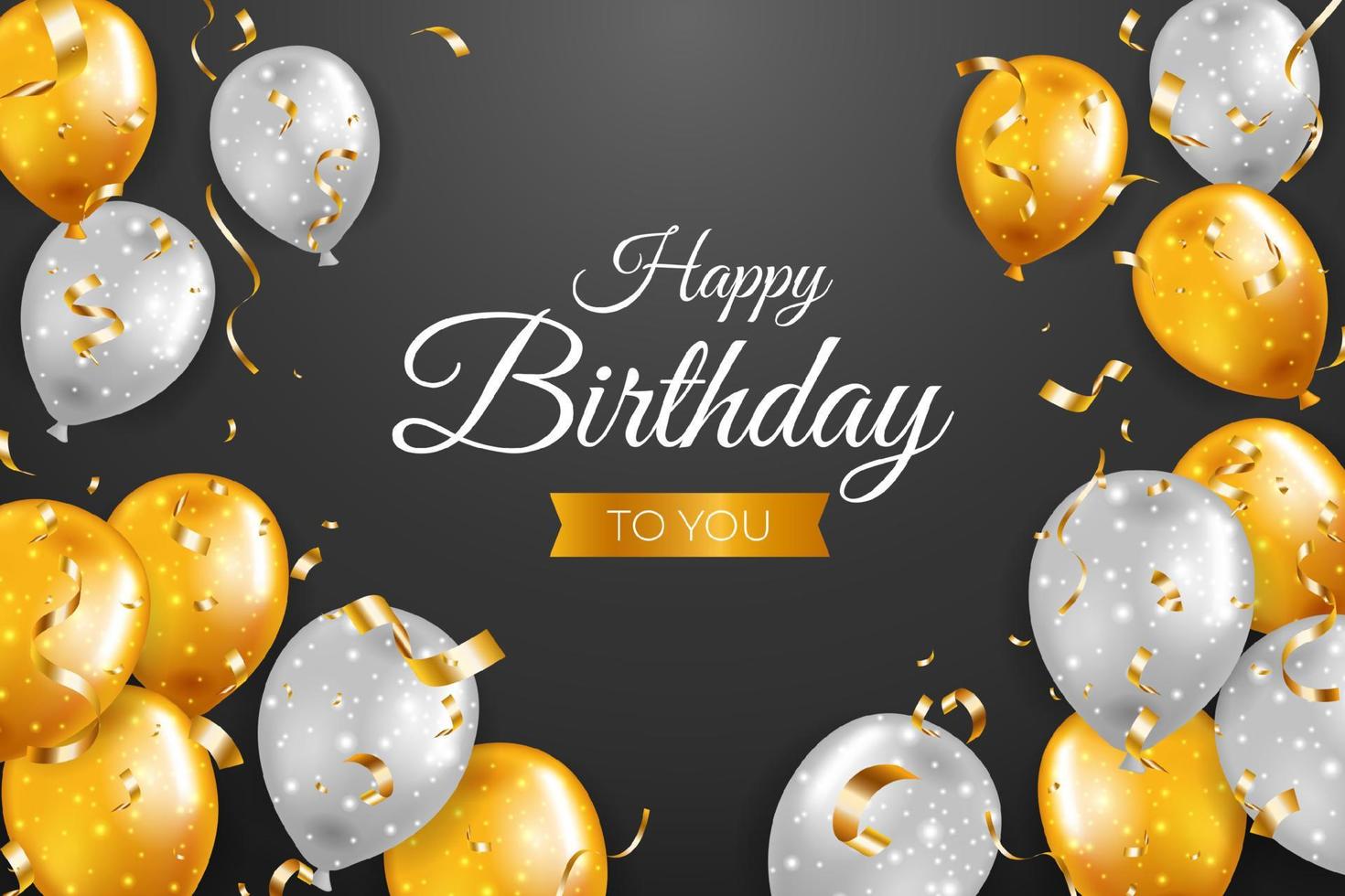 Happy birthday background design with realistic balloons vector