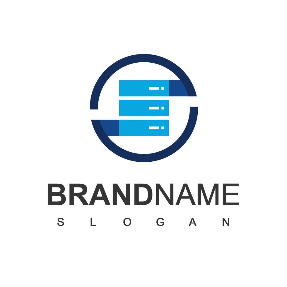 Server logo design template, Data Center And Server Icon Vector
