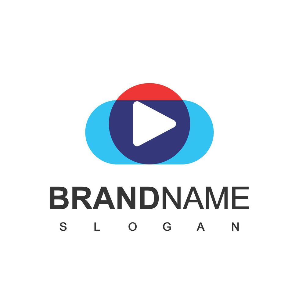 Tv Or media Player Logo Design Template vector