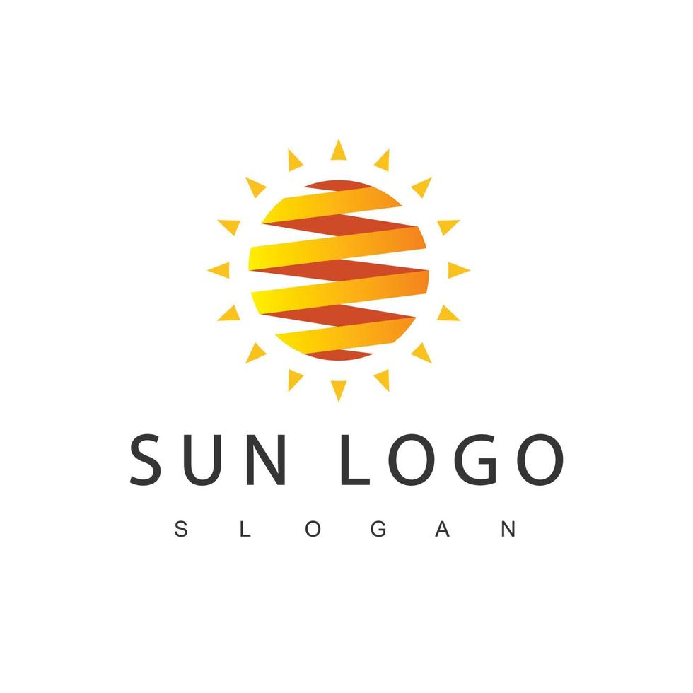 Sun Logo Design Template, abstract creative sun icon vector