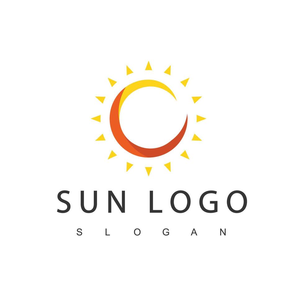 plantilla de diseño de logotipo de sol, icono de sol creativo abstracto vector