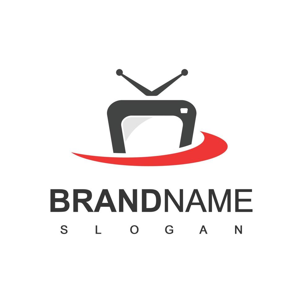 plantilla de logotipo de tv y reproductor multimedia vector
