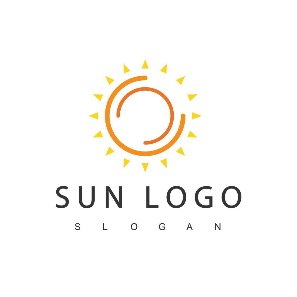 Sun Logo Design Template, abstract creative sun icon vector