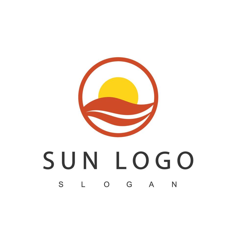 Sun Logo Design Template, abstract creative sun icon vector