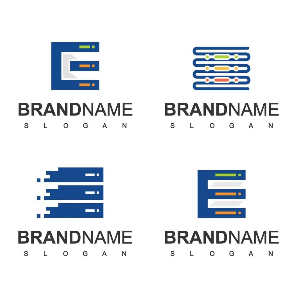 Server logo design template, Data Center And Server Icon Vector