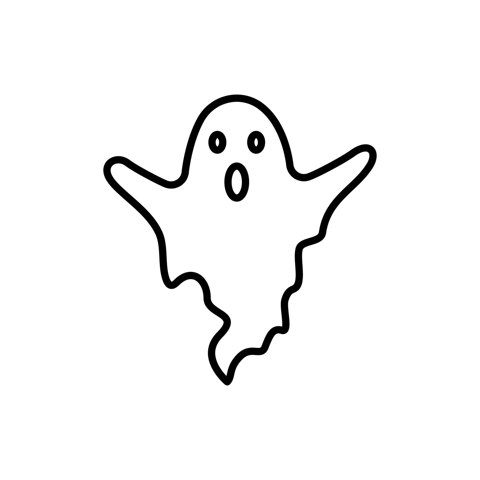 Cute Halloween Ghost Line Icon. Spooky and Scary Monster Halloween ...