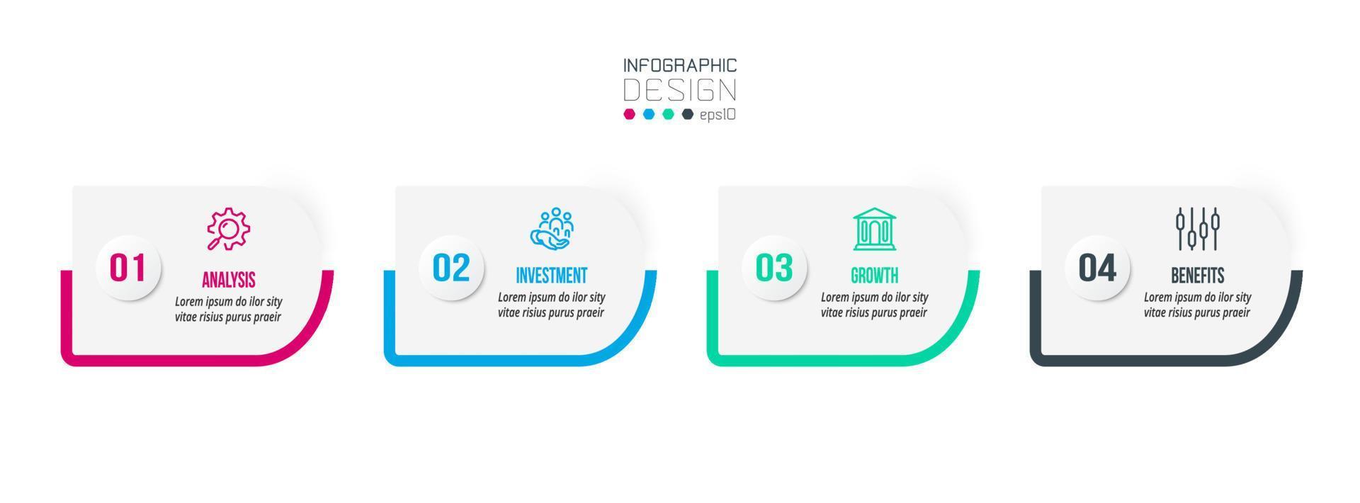 Infographic template business concept  with step. vector