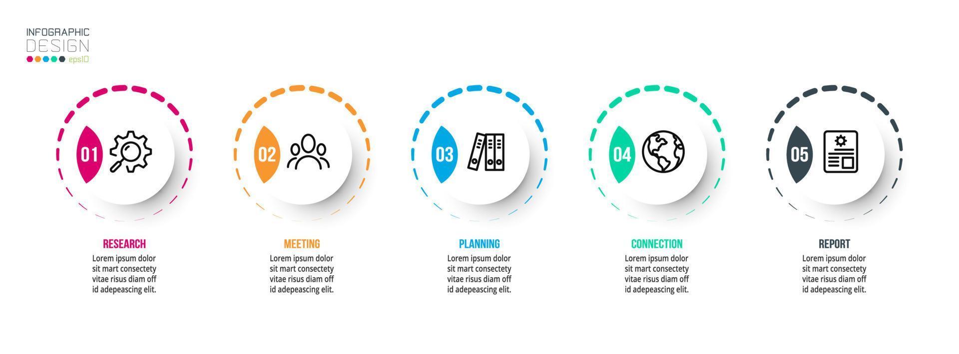 Infographic template business concept  with step. vector