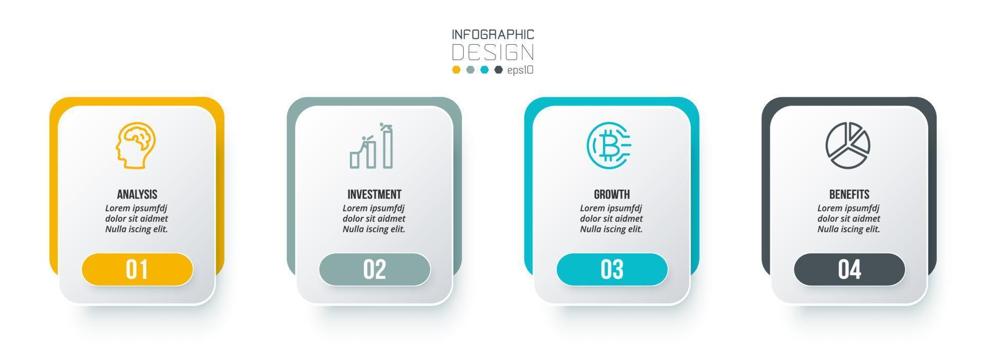 Infographic template business concept  with step. vector