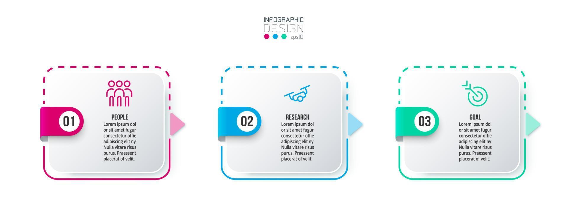 Infographic template business concept  with step. vector