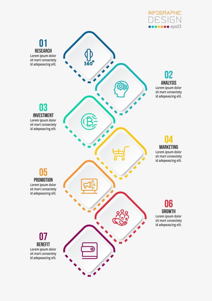 Infographic template business concept  with workflow. vector